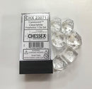 Chessex: Transluscent Clear w/ White - Polyhedral Dice Set (7) (CHX23071)