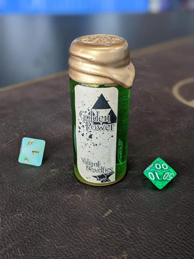 Valiant Novelties - Dice Potions - Glass Golden Power 