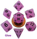 Metallic Dice Games: Purple Glow in the Dark 10mm - Mini Polyhedral Dice Set (7)
