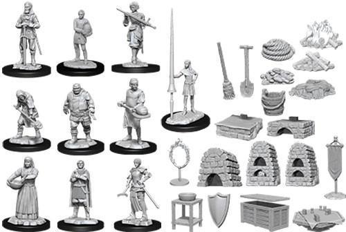 D&D WizKids Deepcuts Miniatures: Townspeople & Castle 2 - Wave 12 Unpainted (WZK90121)